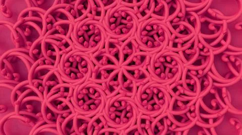 Pink clay modeling design circle curves fractal swirl plasticine fun symmetry Stock Illustration