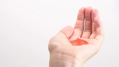 Pink clear shampoo or shower gel pouring into woman palm. Bodycare, therapy.. Stock Footage 277631205