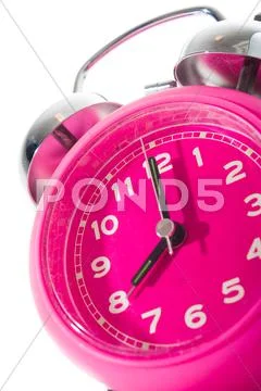Pink clock-3585 Stock Photos