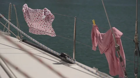 Pink clothes in the wind Video stock 128237085