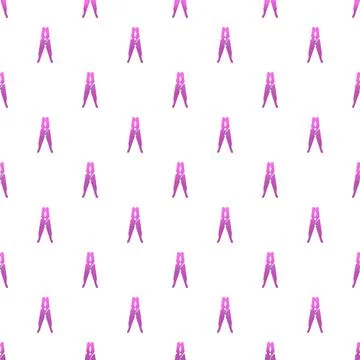 Pink clothespin seamless pattern repeating laundry tool Stock Illustration
