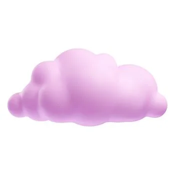 Pink cloud 3D cartoon plastic style vector icon, weather forecast cloudy symbol イラスト素材