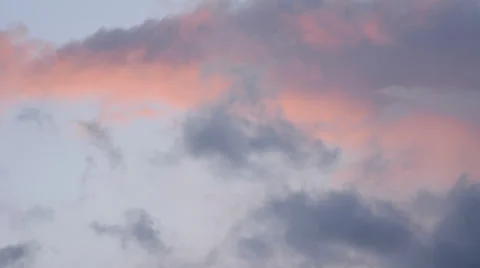 Pink cloud among darker clouds time lapse up high and close HD 1080 version Stock Footage 24773534