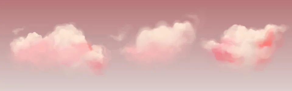 Pink cloud background with realistic fluffy shapes 스톡 일러스트
