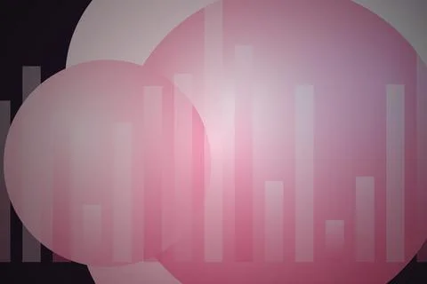 Pink cloud with bar chart overlay on a dark background Stock Photos