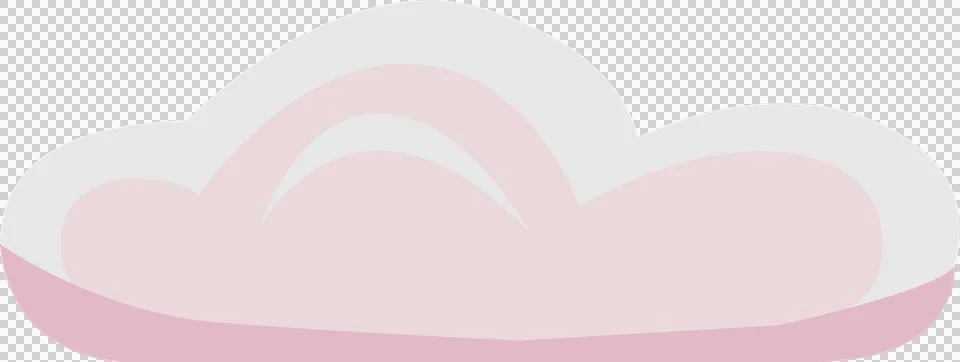 Pink cloud is floating in flat vector design, featuring two-tone shading, Illustrazione stock