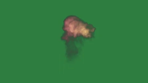 Pink cloud on flower it silhouette of person an image isolated on green screen Video stock 336858731