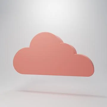 Pink Cloud icon isolated on pink background. Minimalism concept. 3D render .. Illustrazione stock