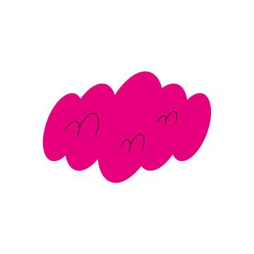 Pink cloud shape isolated vector design 스톡 일러스트