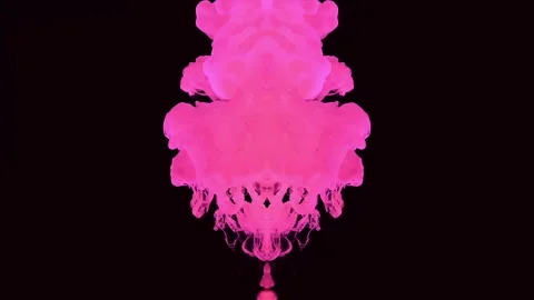 Pink cloud of smoke on a black background Stock Footage 317425976