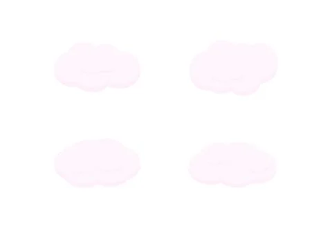 Pink cloud vector isolated on white background Illustrazione stock