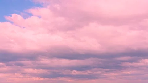 Pink clouds and blue sky Stock Footage 308641578