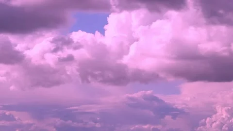 Pink Clouds Cloud Sky Moving In Cloudy Sky. Natural Background Cloudscape Stock Footage 227506944
