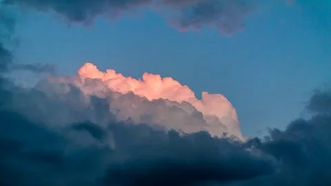 Pink Clouds During Sunset Stock Photos
