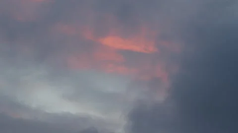Pink Clouds, Dusk Sky, Grey Weather Front, Cloudscape 스톡 동영상 345020434