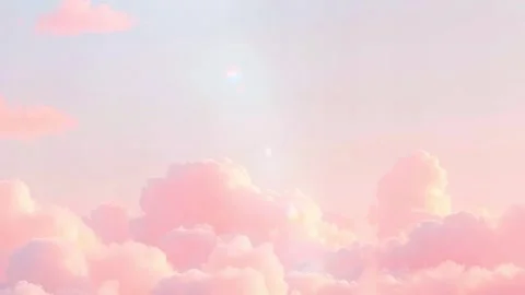 Pink Clouds: Gentle Animated Scene - Cloud Background Stock Footage 307474327