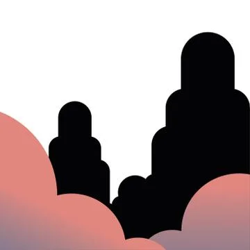 Pink clouds landscape vector design イラスト素材