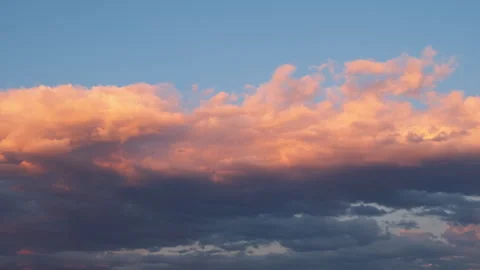 Pink clouds over mountains during morning Stock Footage 297684209