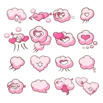 Pink Clouds Romantic Collection Stock Illustration
