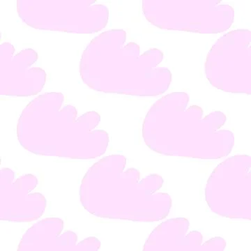 Pink clouds seamless pattern. Vector design baby illustration 스톡 일러스트