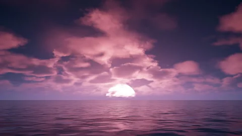 Pink Clouds In The Sunset Sky Stock Footage 312855248