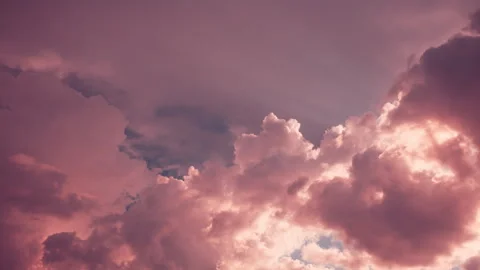 Pink Clouds Timelapse pink Sky Background. Sky Fluffy Clouds . Pink, Purple Sof Stock Footage 341183181