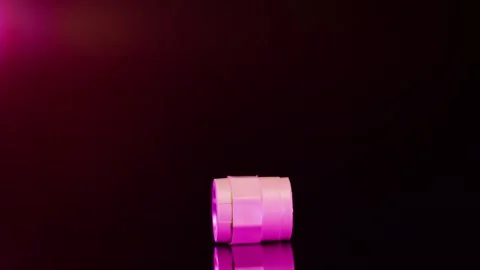 Pink Coated Metal Fitting Rotating, Macro Studio Product Shot Video stock 342290210
