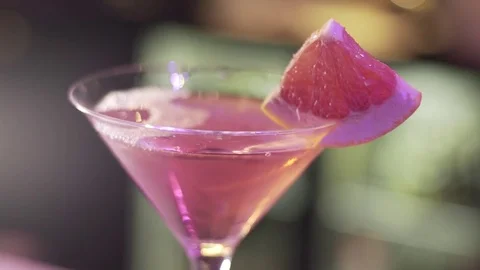 Pink Cocktail CU Stock Footage 84052278
