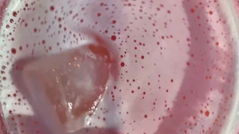 Pink cocktail with cute straw Stock Footage 167617890