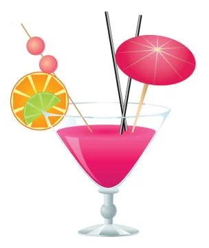 Pink cocktail Stock Illustration
