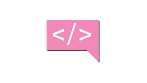Pink Coding Chat Bubble Icon Animation Software Development Видео 346618675