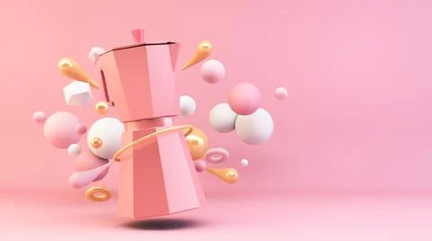 Pink coffee pot Stock Illustration