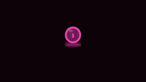 Pink Coin Flip Rise Stack Flat Design Finance Animation Stock Footage 342611241
