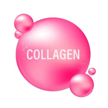 Pink collagen capsule and the third ingredient can be separated. Substance For 库存插图