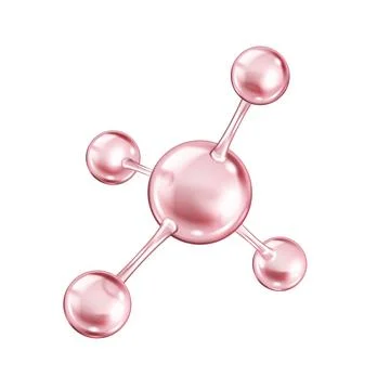 Pink collagen molecule structure rotates illustration Stock Illustration