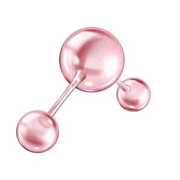 Pink collagen molecule structure vector illustration Stock Illustration