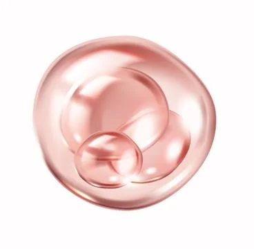 Pink collagen molecules bouncing inside transparent bubble Stock Illustration