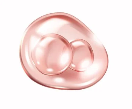 Pink collagen molecules inside blob realistic illustration Stock Illustration