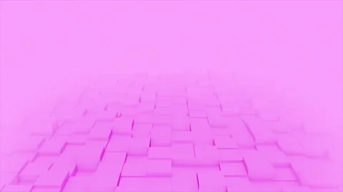 Pink color 3d cubes slowly moving blank 3d space background Stock Footage 307692918