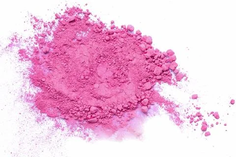 Pink color background of chalk powder. Pink color dust particles splattered. Stock Photos