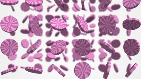 Pink Color Candy Pack Falling Animation. 3D Candies Falling. Candies Rain. 4K Stock Footage 278520224