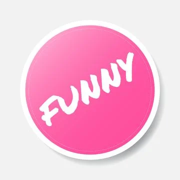 Pink color circle shape sticker with positive phrase, vector illustration. Ilustración de archivo