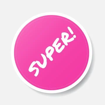 Pink color circle shape sticker with positive phrase, vector illustration. イラスト素材