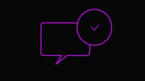 Pink color delivered message flat Icon Isolated On black Background. Stock Illustration