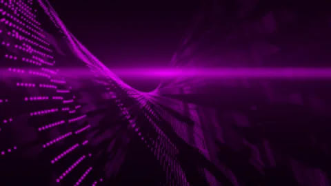 Pink color digital data flow particles cyber technology futuristic background Stock Footage 296088786