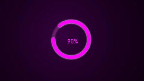 Pink color glowing abstract loading circle with illustration dark purple ba.. Stock Illustration