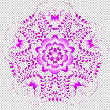 Pink color of a pattern. A pattern in the form of a flower. Five rays. Illustration