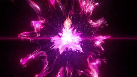 Pink color powder explosion. Colorful burst smoke fluid ink particles shockwave Stock Footage