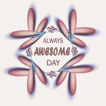 Pink colored 3d  positive affirmation and frame design Stock Illustration