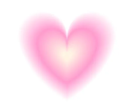 Pink colored aura gradient heart shape. Stock Illustration